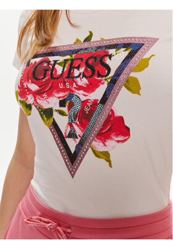Guess T-Shirt W4YI71 J1314 Różowy Regular Fit. Kolor: różowy. Materiał: bawełna
