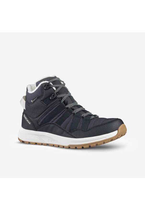 quechua - Buty turystyczne męskie Quechua NH500 Mid wodoodporne. Okazja: na co dzień, na spacer. Kolor: czarny. Materiał: materiał, futro. Szerokość cholewki: normalna. Sezon: zima. Styl: sportowy, casual