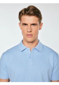 Big-Star - koszulka męska polo niebieska nisser 400. Typ kołnierza: polo. Kolor: niebieski. Materiał: bawełna, materiał, dzianina. Styl: klasyczny #4