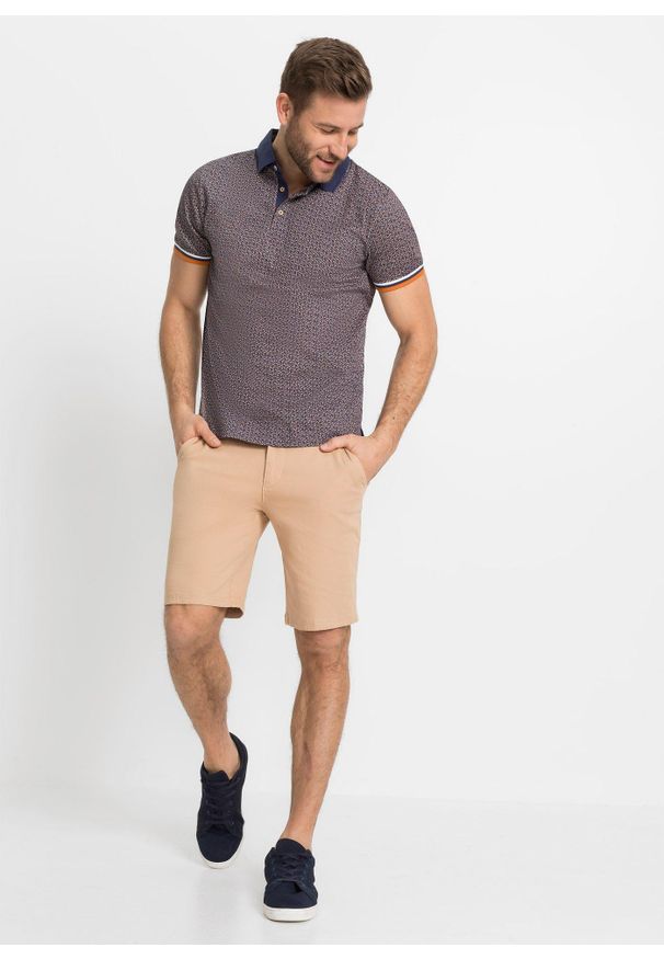 bonprix - Koszulka polo z dżerseju z czystej bawełny organicznej, krótki rękaw. Typ kołnierza: polo. Kolor: niebieski. Materiał: jersey, bawełna. Długość rękawa: krótki rękaw. Długość: krótkie