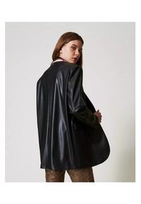 TwinSet - TWINSET Marynarka 242AQ2042 Czarny Regular Fit. Kolor: czarny. Materiał: skóra #5