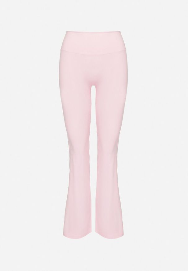 Born2be - Różowe Legginsy Typu Dzwony z Wysokim Stanem Orralise. Okazja: na co dzień. Stan: podwyższony. Kolor: różowy. Materiał: tkanina. Styl: klasyczny, casual