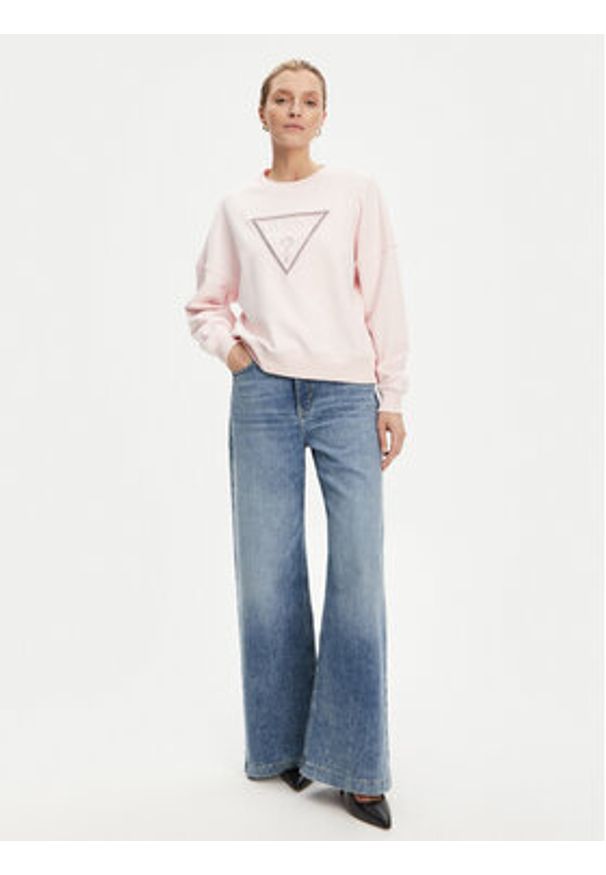 Guess Bluza W5YQ04 KC8I0 Różowy Regular Fit. Kolor: różowy. Materiał: bawełna