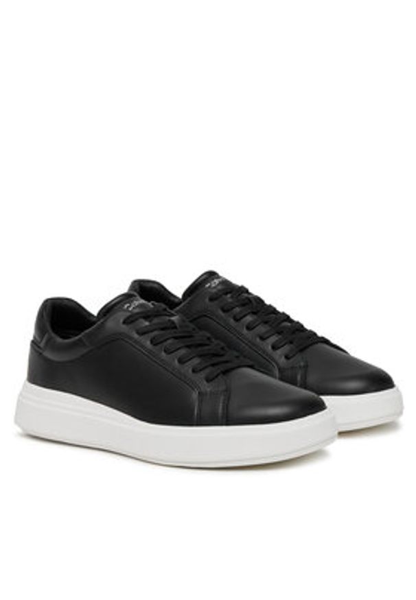 Calvin Klein Sneakersy Low Top Lace Up Lth HM0HM01016 Czarny. Kolor: czarny. Materiał: skóra