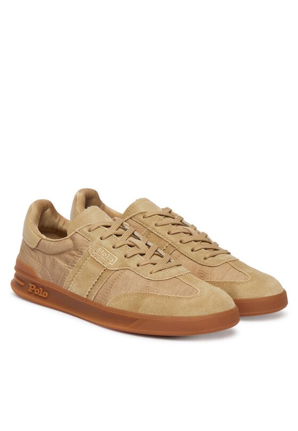 Polo Ralph Lauren Sneakersy 804P04919006 Beżowy. Kolor: beżowy. Materiał: zamsz, skóra