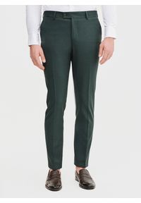 Pako Lorente - PAKO LORENTE - Zielone spodnie ganiturowe. Kolor: zielony. Materiał: poliester, wiskoza, elastan. Wzór: gładki. Styl: młodzieżowy, elegancki #7
