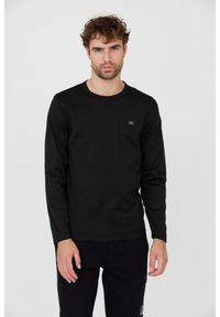 C.P. Company - C.P. COMPANY Czarny męski bawełniany longsleeve, Rozmiar XL. Kolor: czarny. Materiał: bawełna. Długość rękawa: długi rękaw