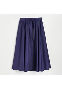 Reserved - Bawełniana spódnica paperbag - Granatowy. Kolor: niebieski. Materiał: bawełna #1