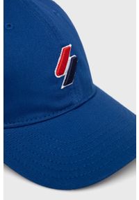 Superdry czapka z aplikacją. Kolor: niebieski. Wzór: aplikacja #3