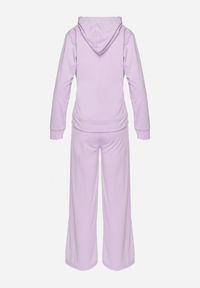 Born2be - Jasnofioletowy Komplet Dresowy o Luźnym Fasonie Bluza na Suwak i Szerokie Spodnie Cristala. Kolor: fioletowy. Materiał: dresówka #6