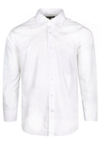 Koszula Wizytowa Wólczanka - Biel w Odcieniu Kości Słoniowej - Regular. Kolor: biały. Materiał: bawełna, poliester. Sezon: lato. Styl: wizytowy #1