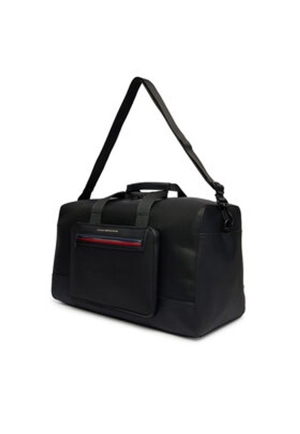 TOMMY HILFIGER - Tommy Hilfiger Torba Th Foundation Duffle AM0AM14160 Czarny. Kolor: czarny. Materiał: skóra