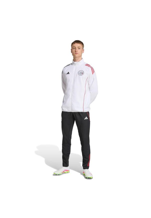 Adidas - Kurtka prezentacyjna Ajax Amsterdam 2025/26. Kolor: czarny, wielokolorowy, biały. Sport: piłka nożna
