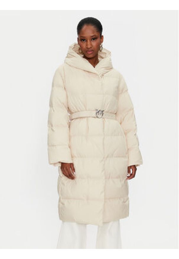 Pinko - PINKO Kurtka zimowa Collirio Caban 103828 A11M Beżowy Regular Fit. Kolor: beżowy. Materiał: syntetyk. Sezon: zima