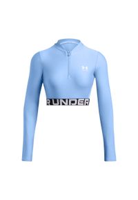 Top treningowy damski Under Armour Heat Gear Rib 1/4 Zip. Kolor: niebieski. Długość rękawa: długi rękaw