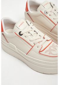 Pinko - Sneakersy damskie skórzane na platformie PINKO. Materiał: skóra. Obcas: na platformie #5