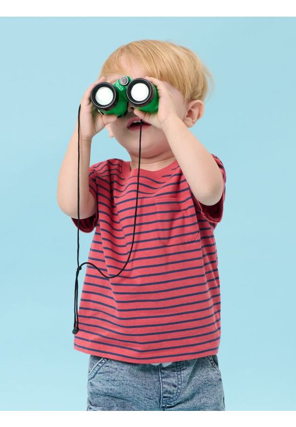 Sinsay - Koszulka w paski - czerwony. Kolor: czerwony. Wzór: paski