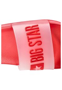 Big-Star - Czerwone Klapki Big Star Damskie Modne Buty. Okazja: na plażę. Kolor: czerwony. Materiał: bawełna. Sezon: lato. Styl: wakacyjny, sportowy #6