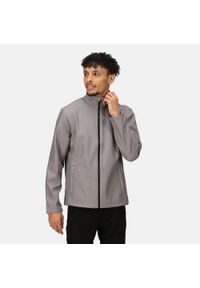 Regatta - Męska kurtka softshell Ablaze z nadrukiem. Kolor: szary. Materiał: softshell. Wzór: nadruk. Sezon: zima, jesień. Sport: turystyka piesza #1