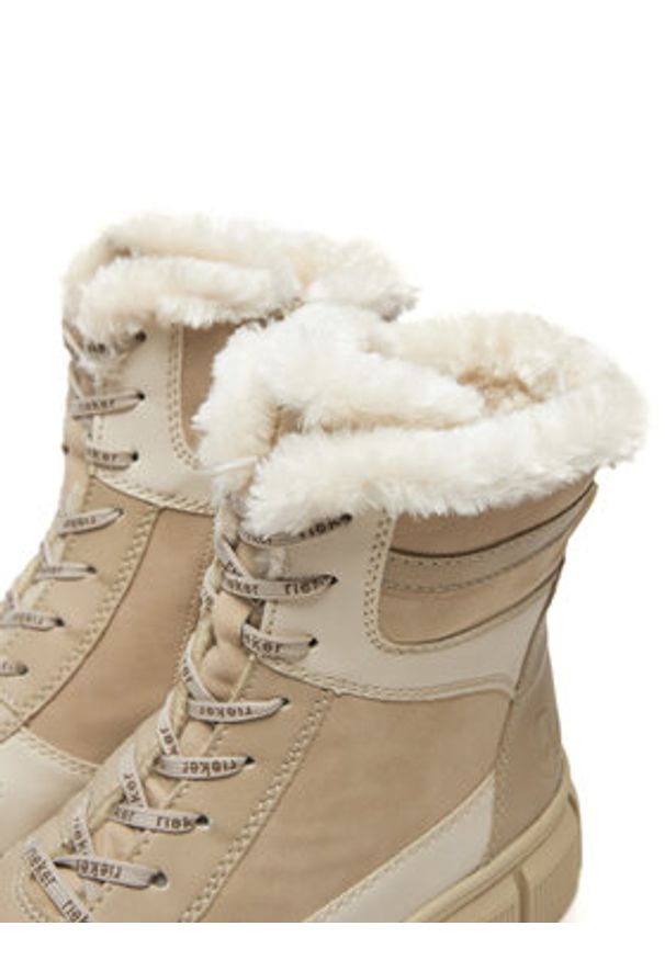 Rieker Trzewiki X3403-62 Beżowy. Kolor: beżowy. Materiał: materiał