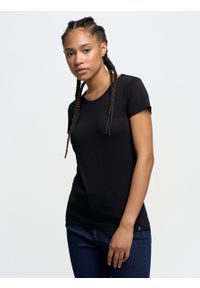 Big-Star - Koszulka damska z bawełny supima czarna Supiclassica 906. Kolor: czarny. Materiał: bawełna. Długość: długie. Styl: klasyczny #4