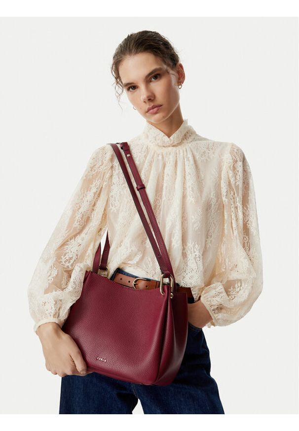 Furla Torebka Nuvola M WB02020 HSF000 CN CGQ00 Bordowy. Kolor: czerwony. Materiał: skórzane