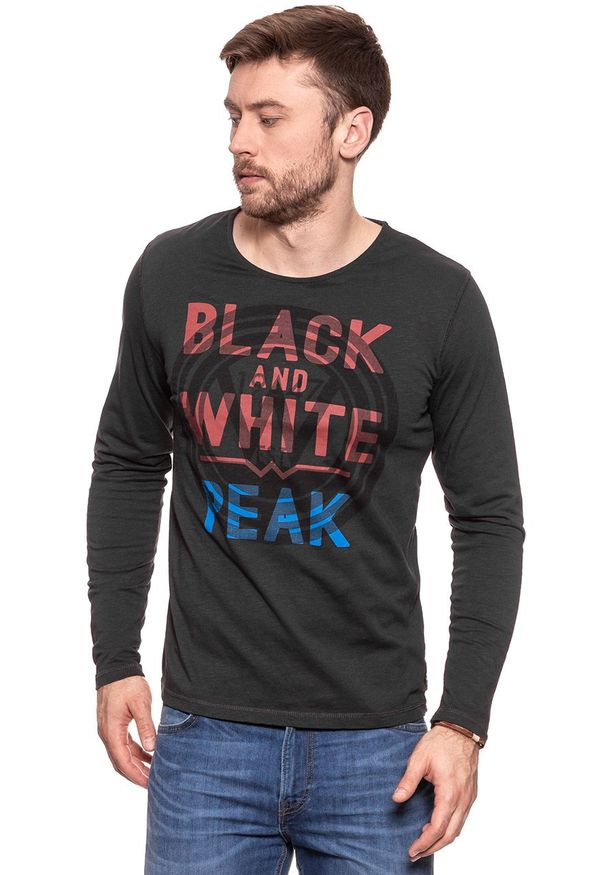 Wrangler - LONGSLEEVE WRANGLER PEAK TEE PHANTOM W7B09DE16. Długość rękawa: długi rękaw. Wzór: nadruk