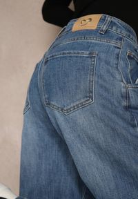 Renee - Niebieskie Jeansy High Waist z Szerokimi Nogawkami Fyserlia. Okazja: na co dzień. Stan: podwyższony. Kolekcja: plus size. Kolor: niebieski. Styl: klasyczny, casual #4