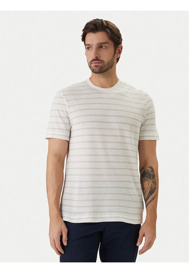 BOSS T-Shirt H-Taut 235 50559166 Écru Regular Fit. Materiał: bawełna