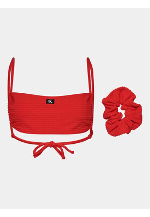 Calvin Klein Swimwear Góra od bikini KW0KW02467 Czerwony. Kolor: czerwony. Materiał: syntetyk