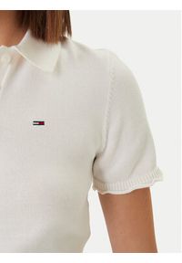 Tommy Jeans Polo DW0DW22597 Biały Slim Fit. Typ kołnierza: polo. Kolor: biały. Materiał: bawełna #3