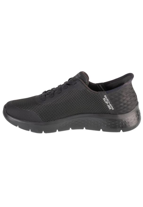 skechers - Adidasy Skechers Go Walk Flex - Hands, Mężczyźni. Kolor: czarny. Materiał: materiał, tkanina, syntetyk. Szerokość cholewki: normalna. Sport: turystyka piesza