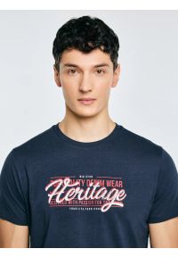 Big-Star - Koszulka męska z nadrukiem granatowa Keren 403. Kolor: niebieski. Materiał: bawełna. Wzór: nadruk #7