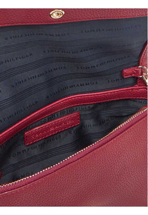 TOMMY HILFIGER - Tommy Hilfiger Torebka Th Her Flap W/Chain AW0AW17403 Czerwony. Kolor: czerwony. Materiał: skórzane
