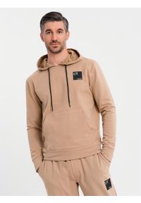 Ombre Clothing - Komplet dresowy męski bluza z kapturem + spodnie dresowe - brązowy V3 - Rozmiar: S. Okazja: na co dzień. Typ kołnierza: kaptur. Kolor: brązowy. Materiał: dresówka. Styl: casual #5