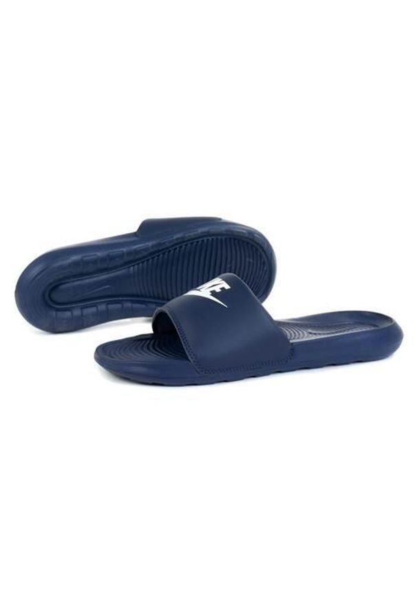 Klapki męskie Nike Victori One Slide. Okazja: na plażę. Kolor: niebieski. Materiał: syntetyk, tkanina, materiał. Styl: sportowy