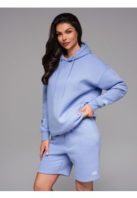 Ombre Clothing - Dresowa bluza unisex z kapturem i kieszeniami – lawendowa V9 OU-SNBC-0105 - XL/XXL. Okazja: na co dzień. Typ kołnierza: kaptur. Kolor: fioletowy. Materiał: dresówka. Wzór: aplikacja. Styl: casual #10