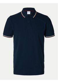 Selected Homme Polo 16095852 Granatowy Slim Fit. Typ kołnierza: polo. Kolor: niebieski. Materiał: bawełna #7