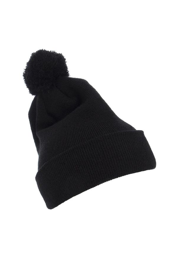 FLEXFIT - Czapka Pompon Dzianinowa Z Mankietami Classics. Kolor: czarny. Materiał: dzianina