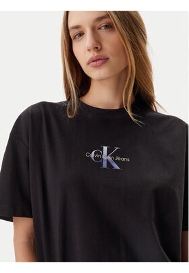Calvin Klein Jeans T-Shirt Gradient Monologo J20J225521 Czarny Relaxed Fit. Kolor: czarny. Materiał: bawełna. Wzór: gradientowy