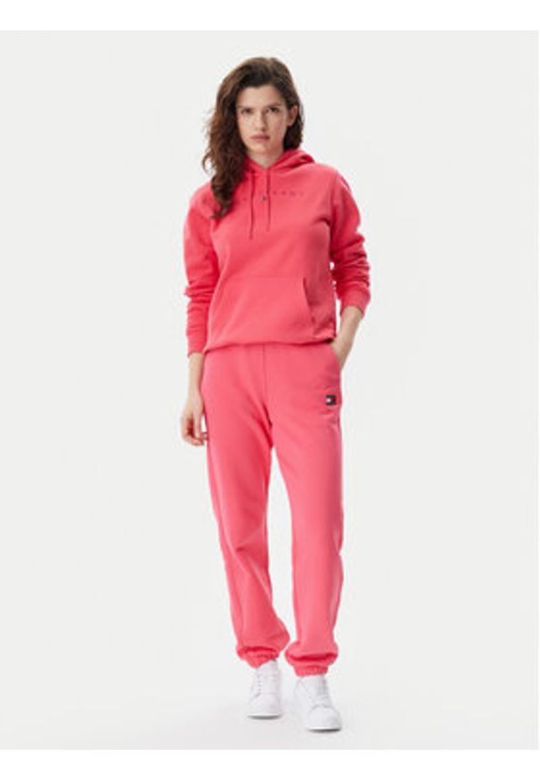 Tommy Jeans Bluza Tonal Linear DW0DW20304 Różowy Regular Fit. Kolor: różowy. Materiał: bawełna