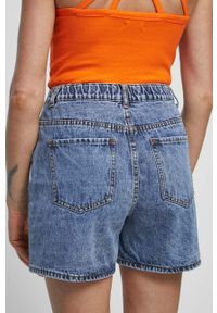 medicine - Medicine szorty jeansowe damskie kolor niebieski gładkie high waist. Stan: podwyższony. Kolor: niebieski. Materiał: jeans. Wzór: gładki #4