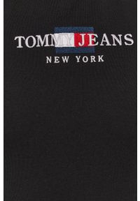 Tommy Jeans Sukienka kolor czarny mini dopasowana. Kolor: czarny. Materiał: poliester, dzianina. Wzór: aplikacja. Typ sukienki: dopasowane. Długość: mini #2