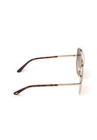 Tom Ford - TOM FORD - Brązowe okulary przeciwsłoneczne Dolly. Kształt: okrągłe. Kolor: brązowy. Materiał: materiał. Wzór: aplikacja #2
