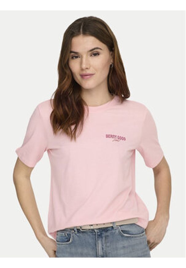 only - ONLY T-Shirt Lucy 15367829 Czerwony Regular Fit. Kolor: czerwony. Materiał: bawełna