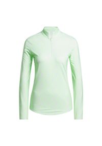 Adidas - Półgolf Women's Ultimate365 Printed Quarter-Zip. Typ kołnierza: golf. Kolor: zielony. Materiał: materiał