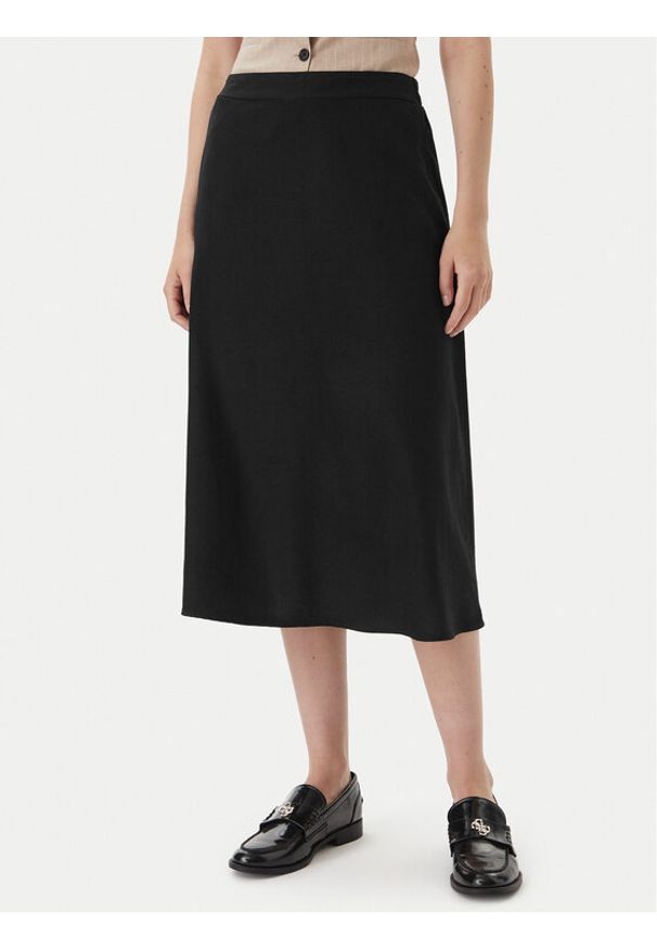 Vero Moda Spódnica midi Mymilo 10340419 Czarny Regular Fit. Kolor: czarny. Materiał: wiskoza