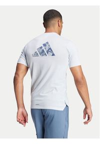 Adidas - adidas Koszulka techniczna Workout Logo IT2128 Niebieski Regular Fit. Kolor: niebieski. Materiał: bawełna