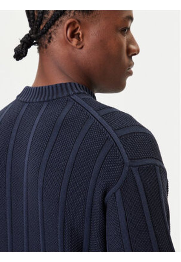 BOSS Sweter Kaktus 50543690 Granatowy Relaxed Fit. Kolor: niebieski. Materiał: bawełna