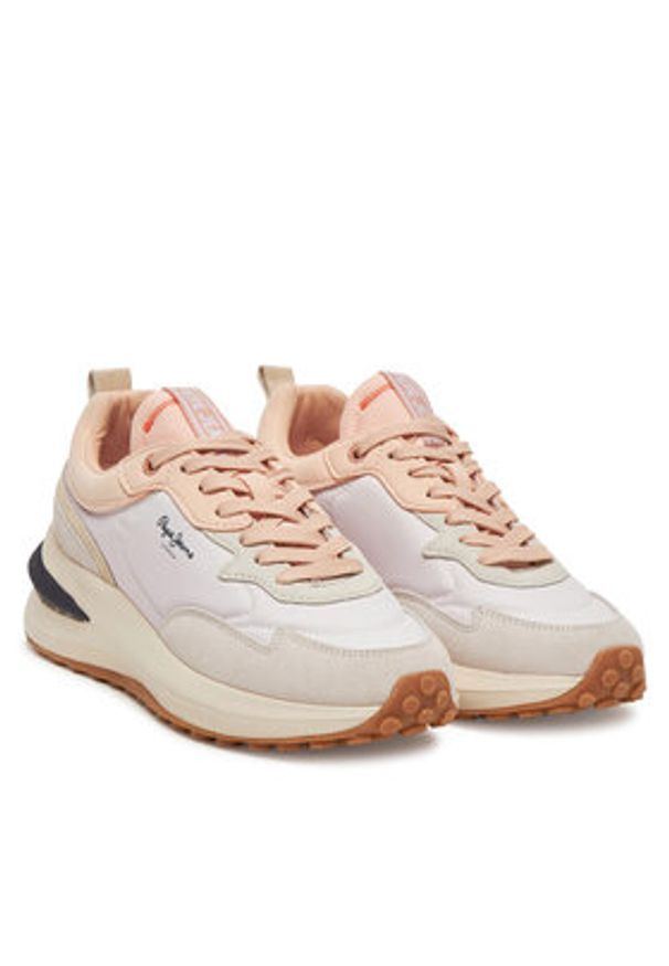 Pepe Jeans Sneakersy PLS60044 Beżowy. Kolor: beżowy. Materiał: skóra, zamsz